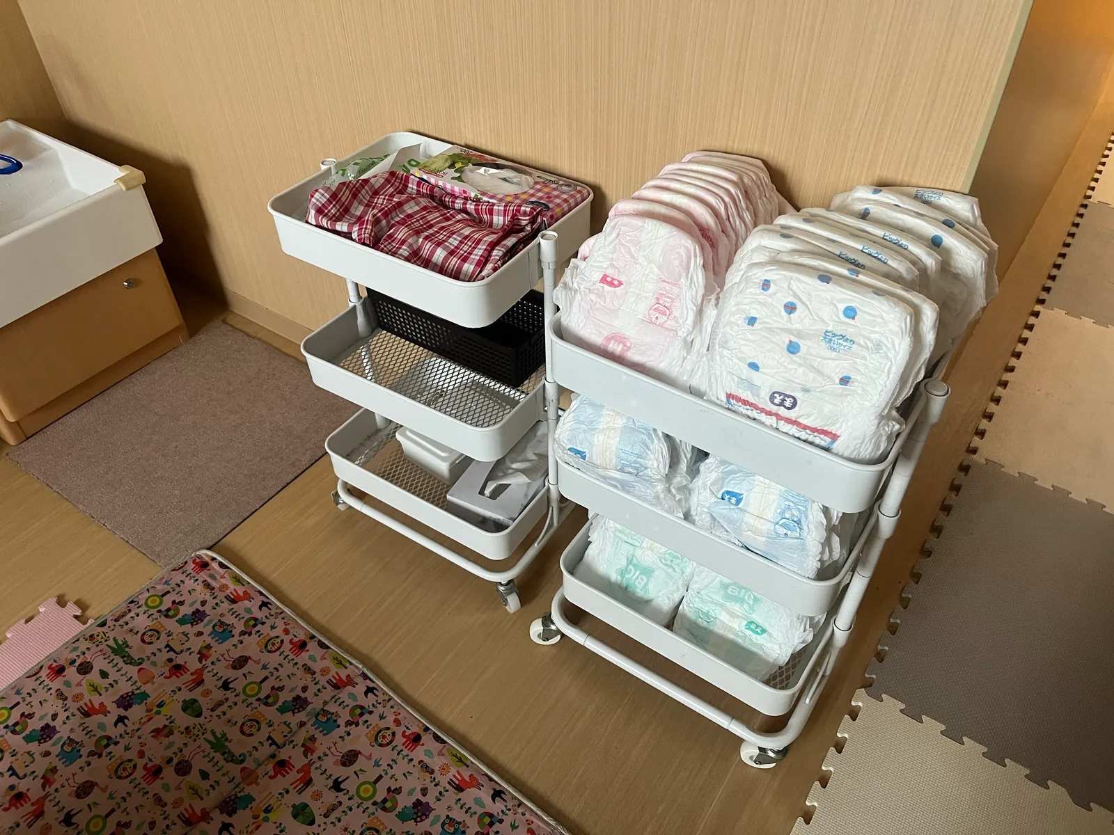 園で用意しているオムツとお世話用品